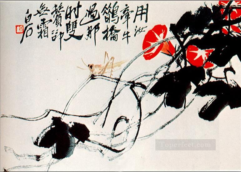 Qi Baishi ヒルガオ ダダー 古い中国のインク油絵